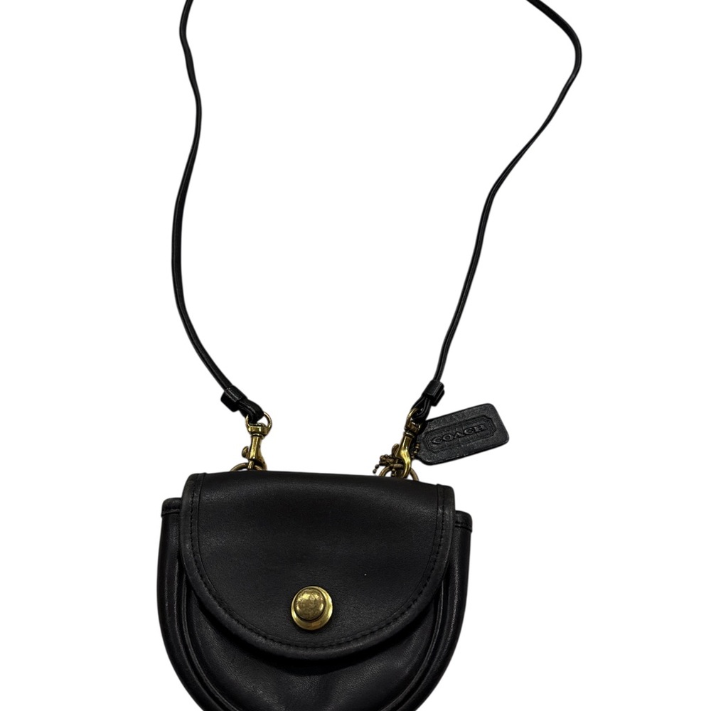 Coach Black Leather Saddle Crossbody Bag